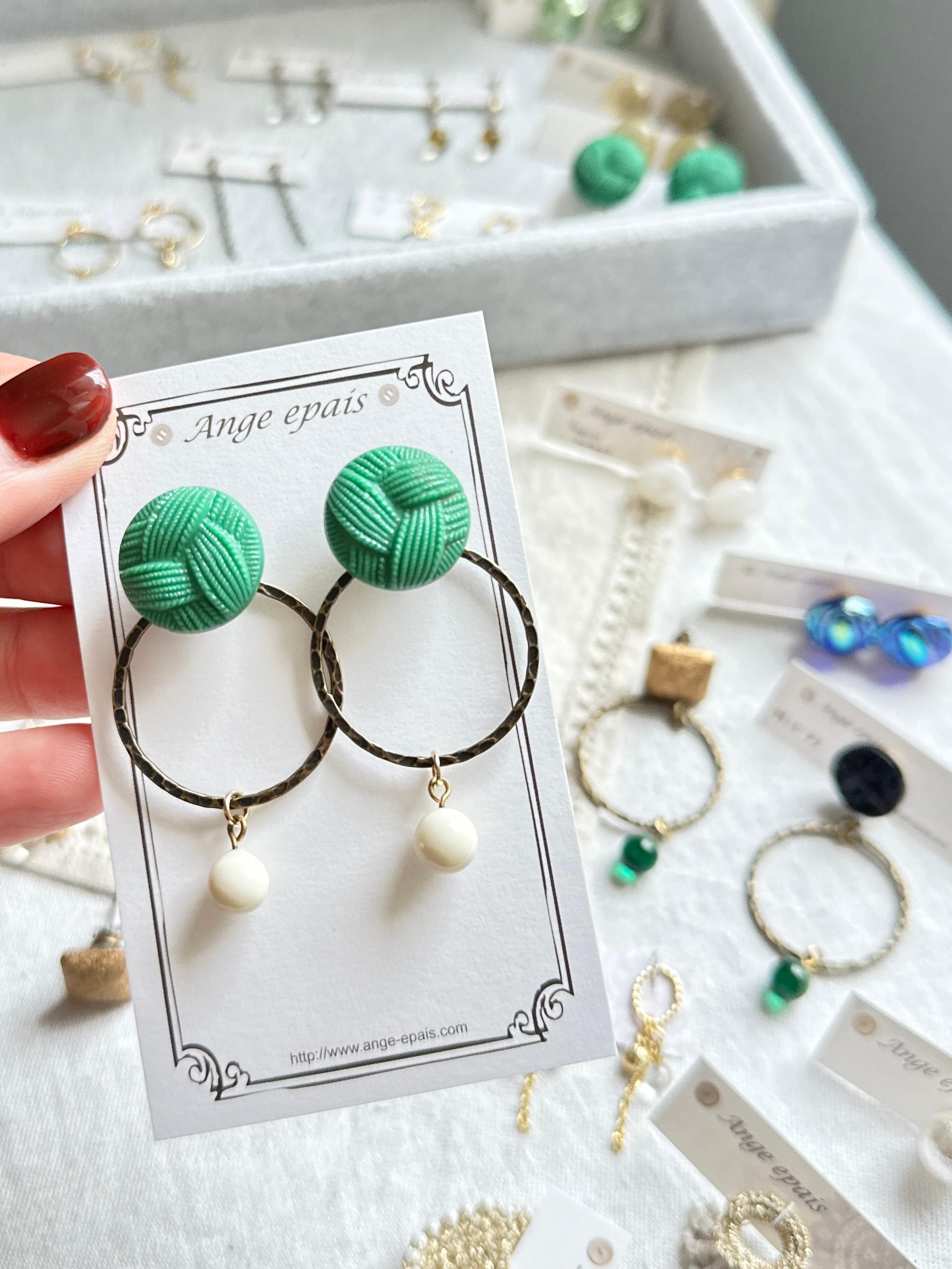 カスタム耳飾り・ピアスグリーン | 9枚目