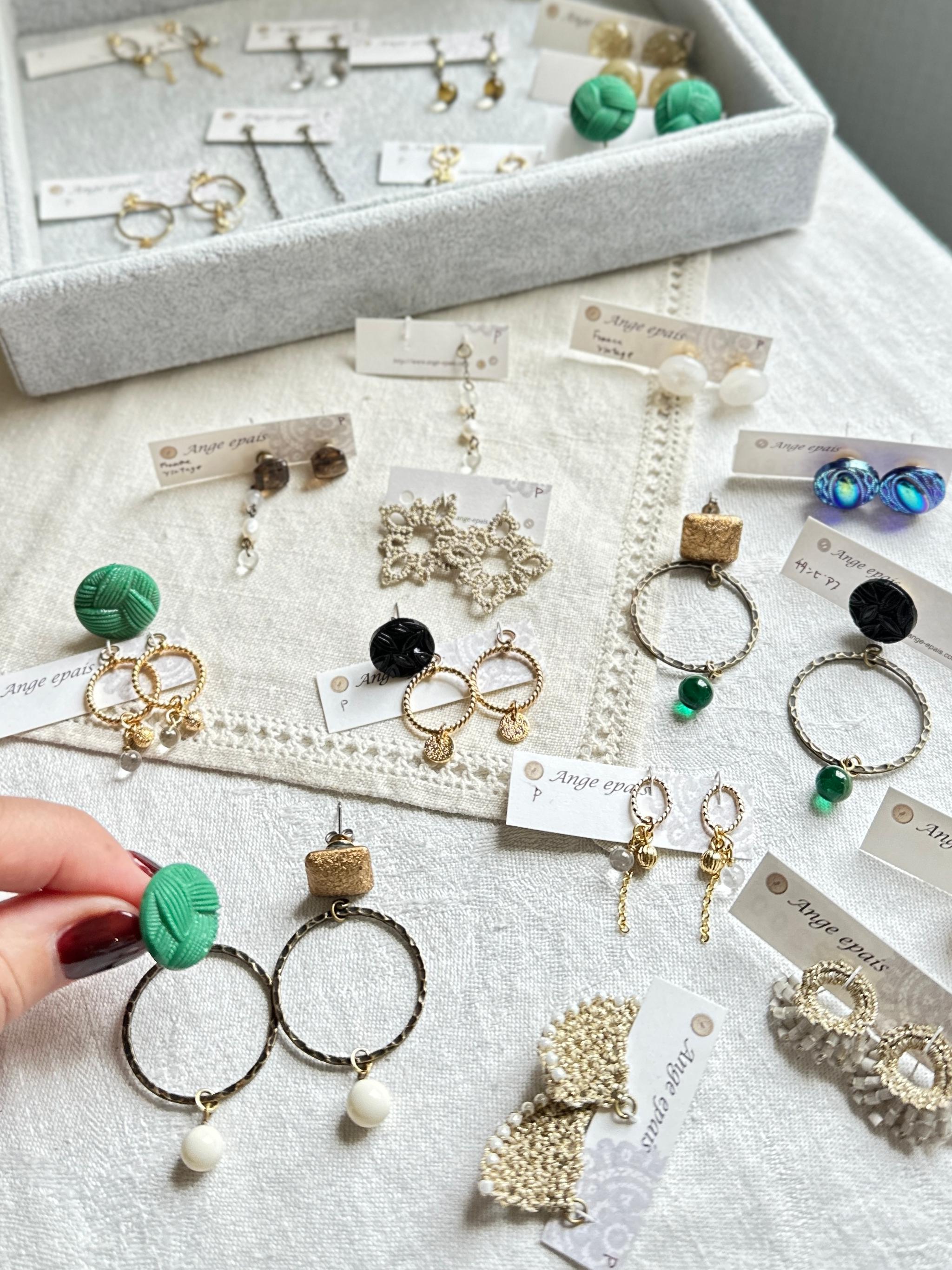 カスタム耳飾り・ピアスグリーン | 10枚目