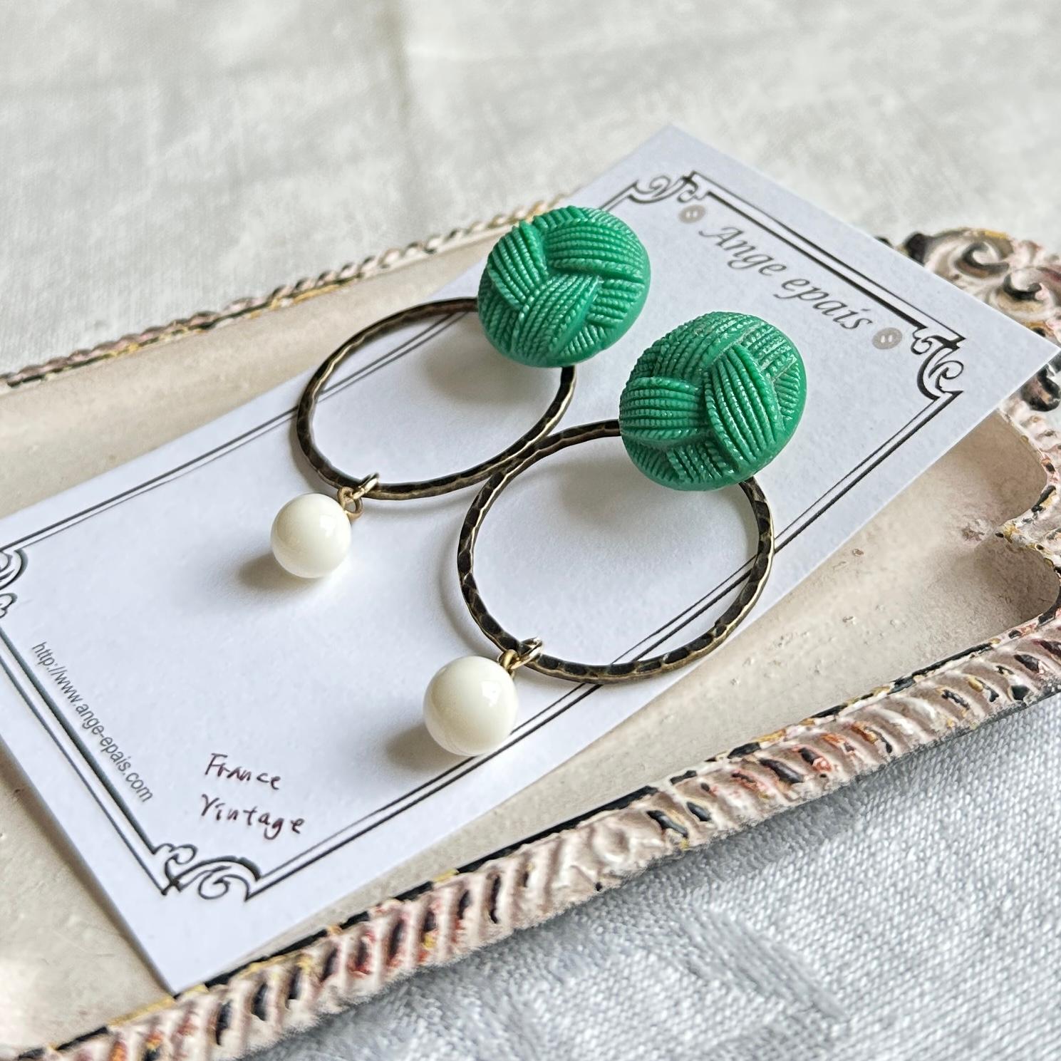 カスタム耳飾り・ピアスグリーン | 3枚目