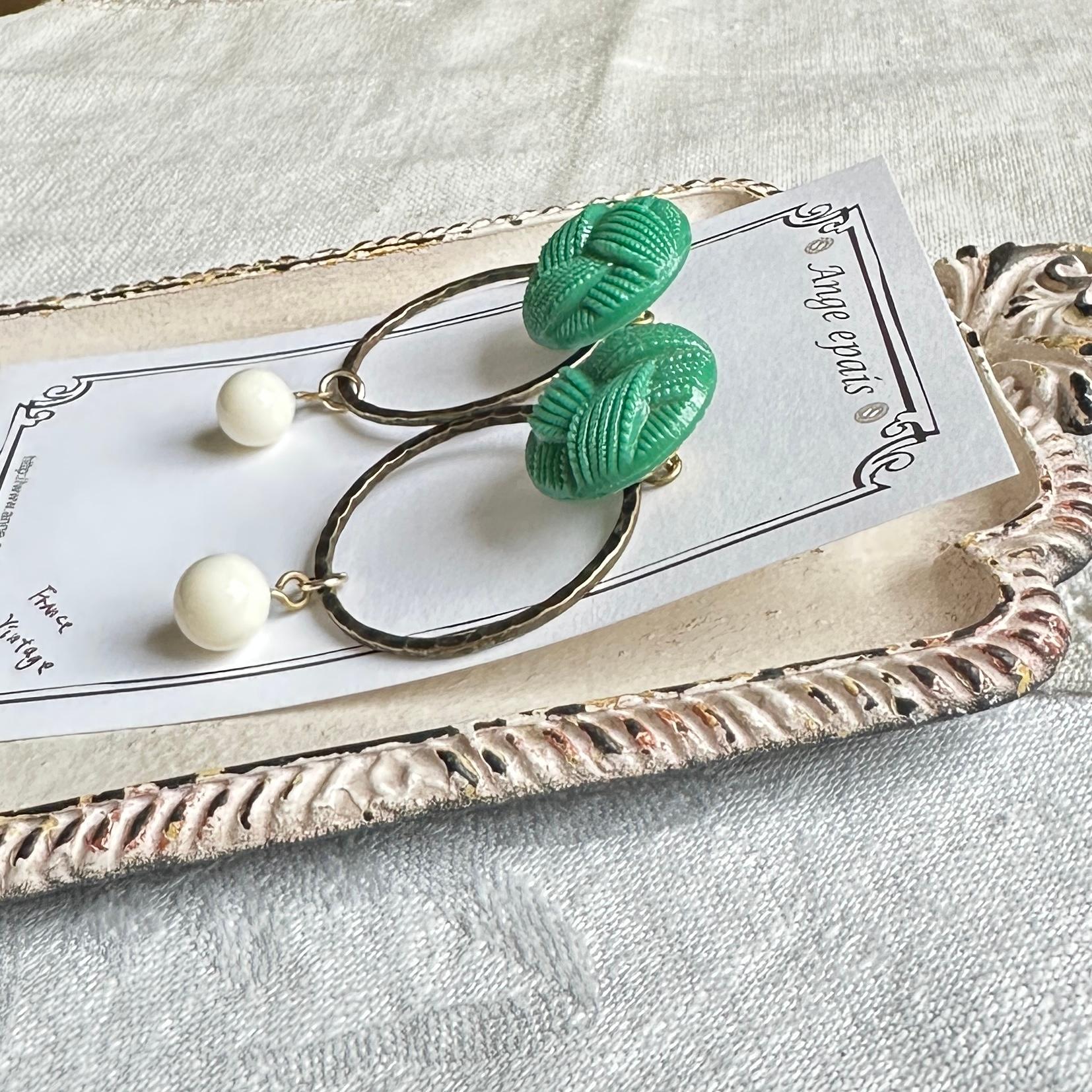 カスタム耳飾り・ピアスグリーン | 4枚目