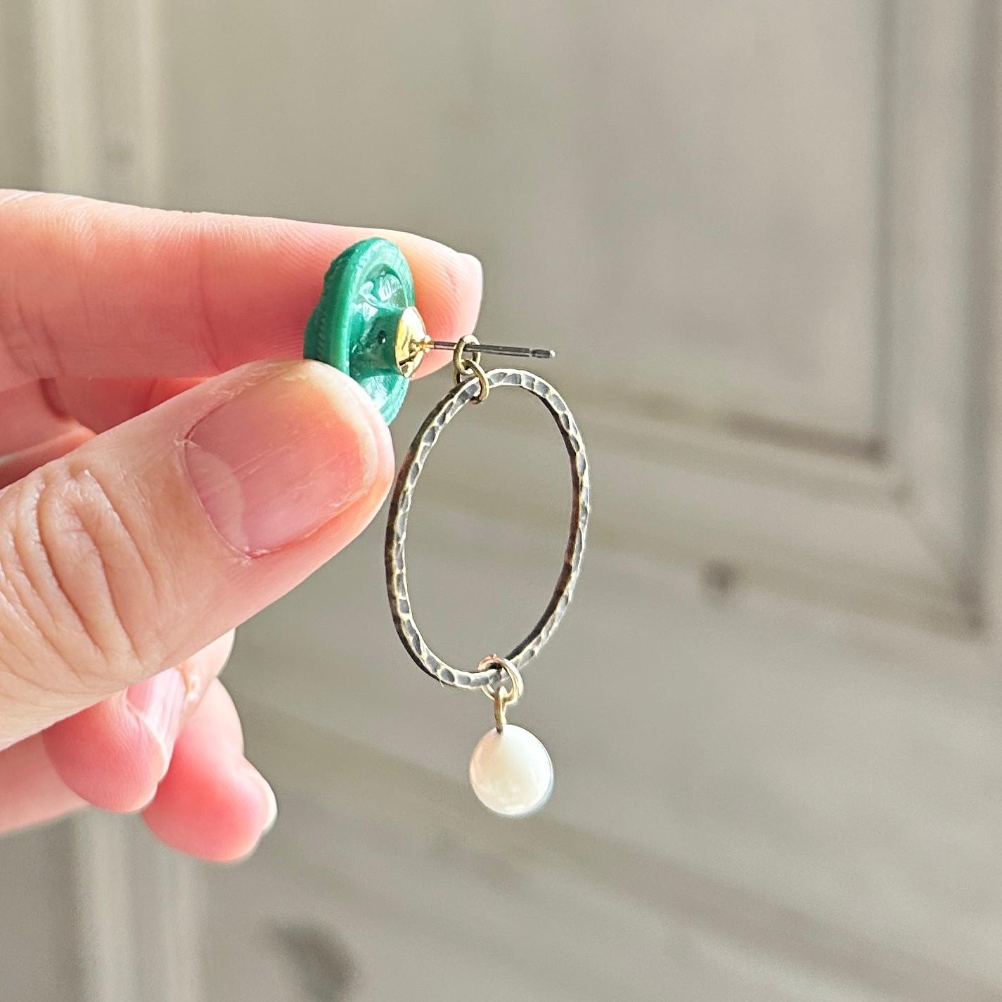 カスタム耳飾り・ピアスグリーン | 6枚目