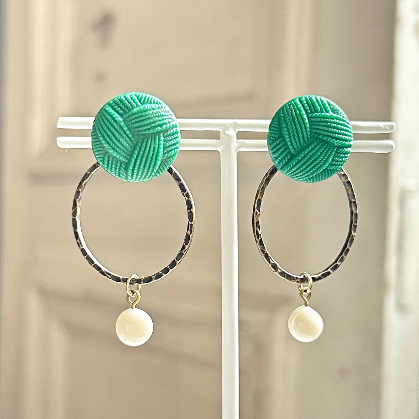 カスタム耳飾り・ピアスグリーン | 7枚目