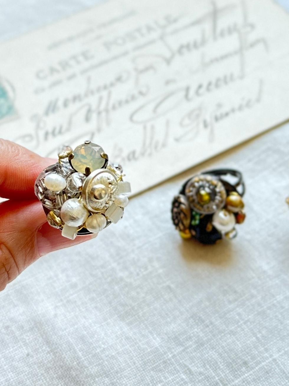 アンティークパーツのデコラティブリング・シルバー