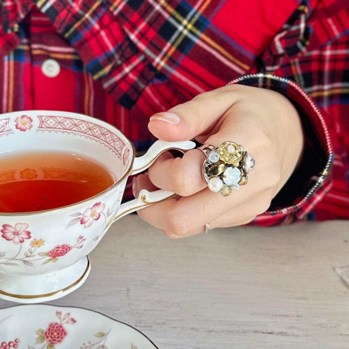 アンティークパーツのデコラティブリング・ブラックアンティークゴールド | 14枚目