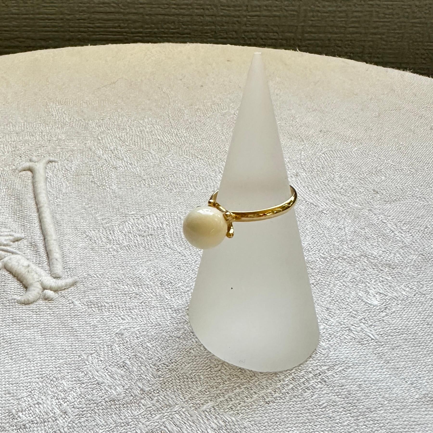 ミルククラウン・ハンドメイドガラスのリング | 3枚目