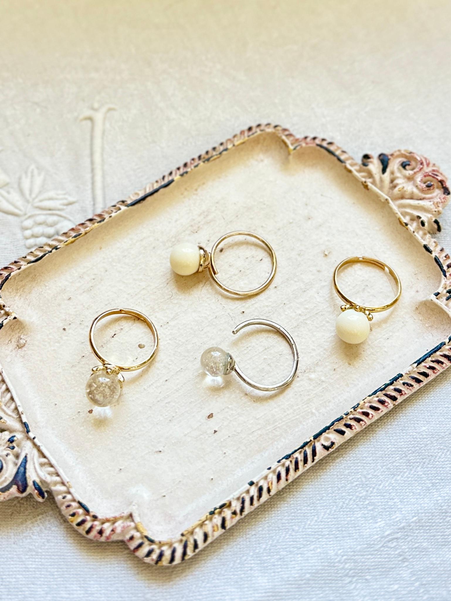 ミルククラウン・ハンドメイドガラスのリング | 5枚目