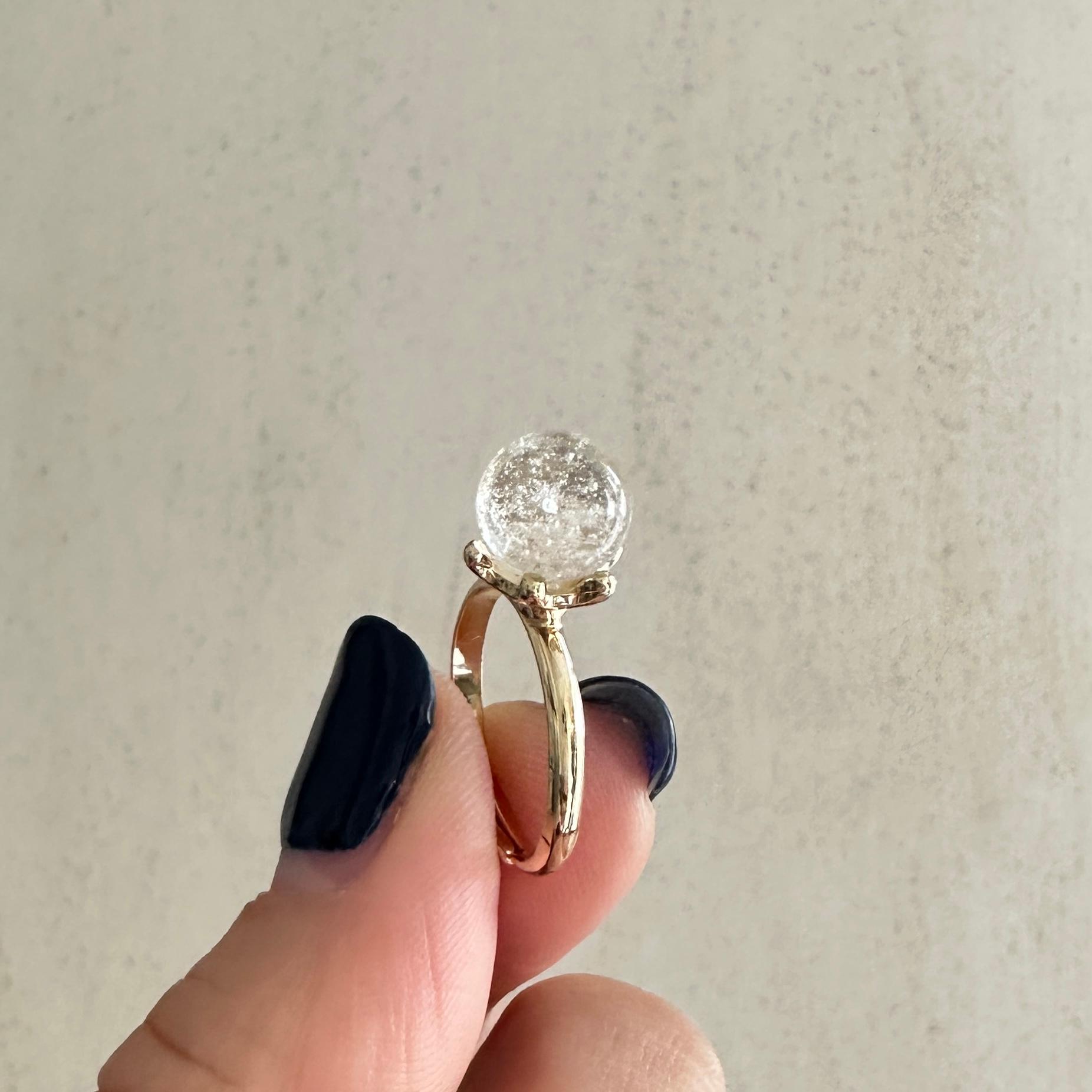 アイスクラウン・ハンドメイドガラスのリング | 2枚目