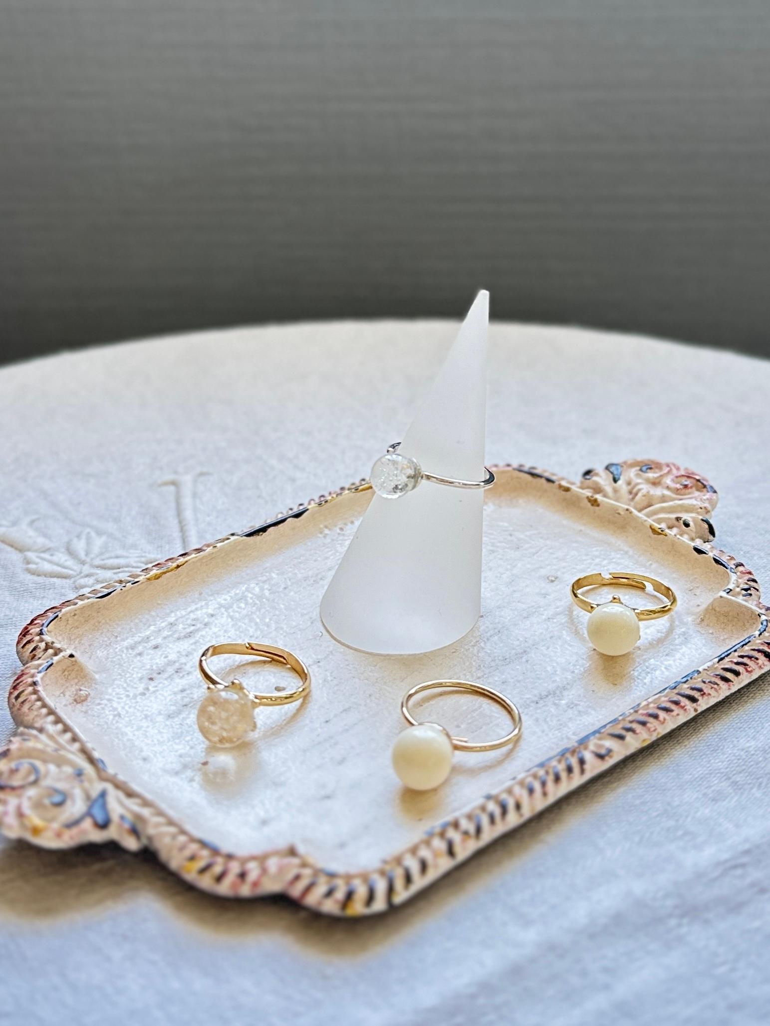 アイスクラウン・ハンドメイドガラスのリング | 7枚目