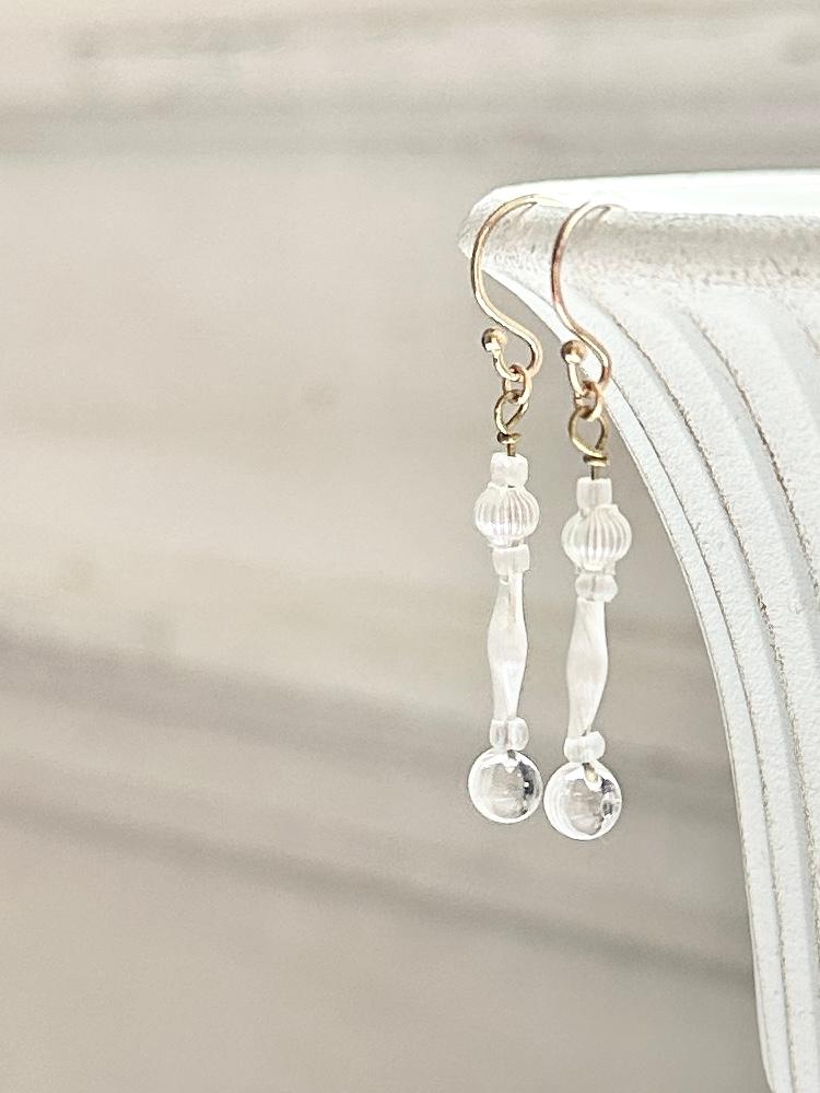 14kgfフランスヴィンテージスフレビーズのピアス1枚目の画像