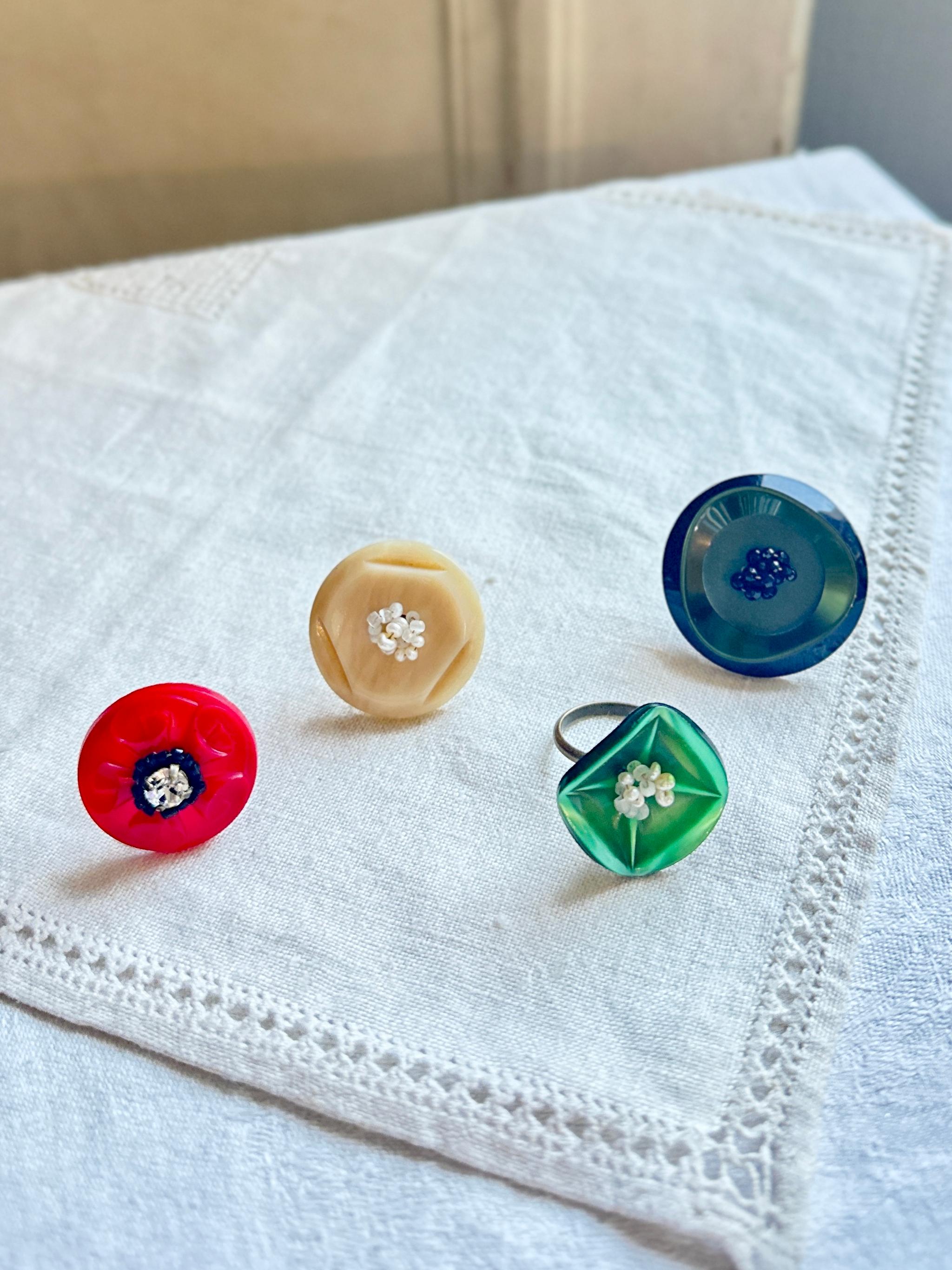 フランスヴィンテージパーツのビッグリング・ベージュ | 6枚目