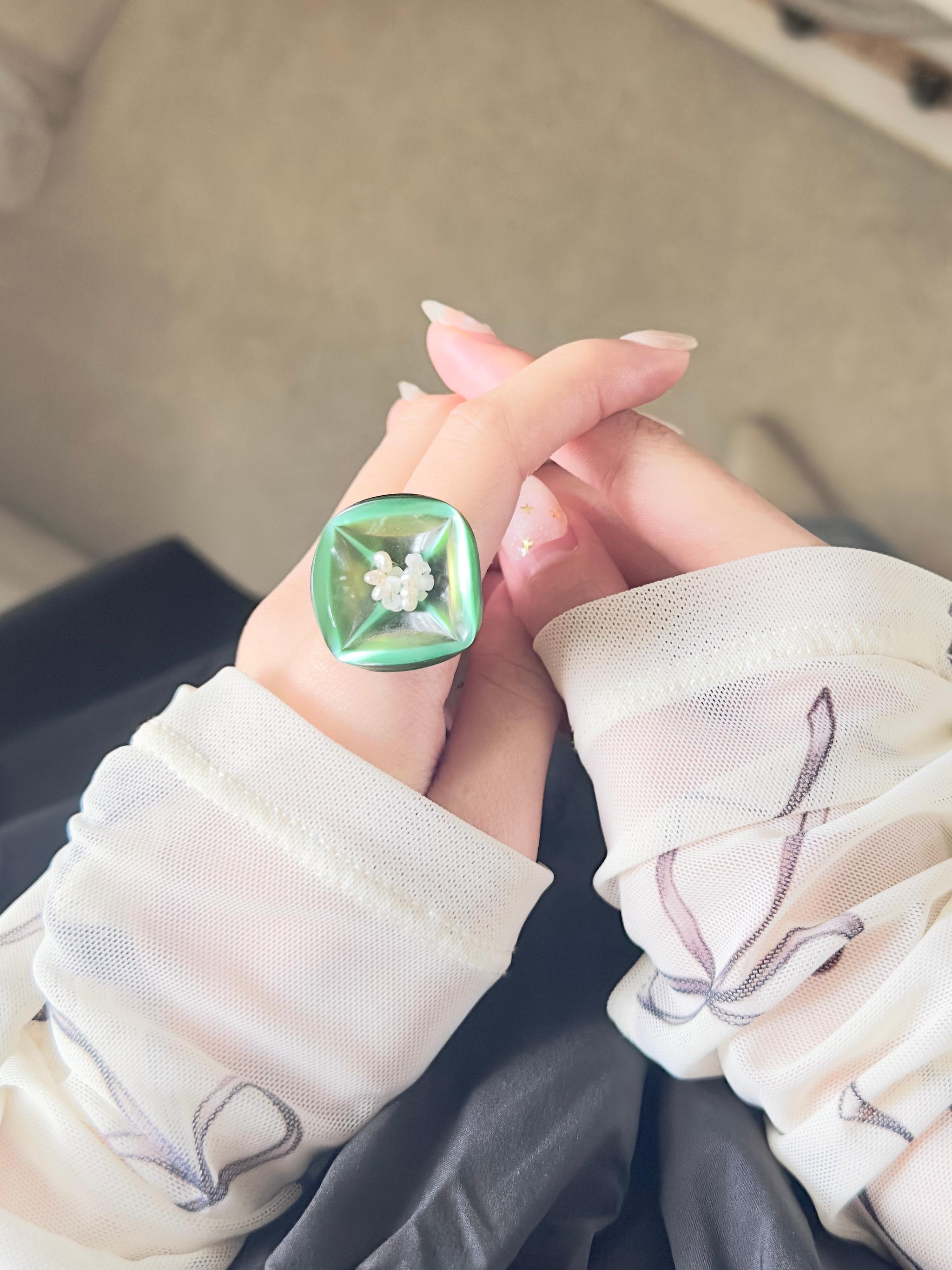 フランスヴィンテージパーツのビッグリング・ベージュ | 9枚目