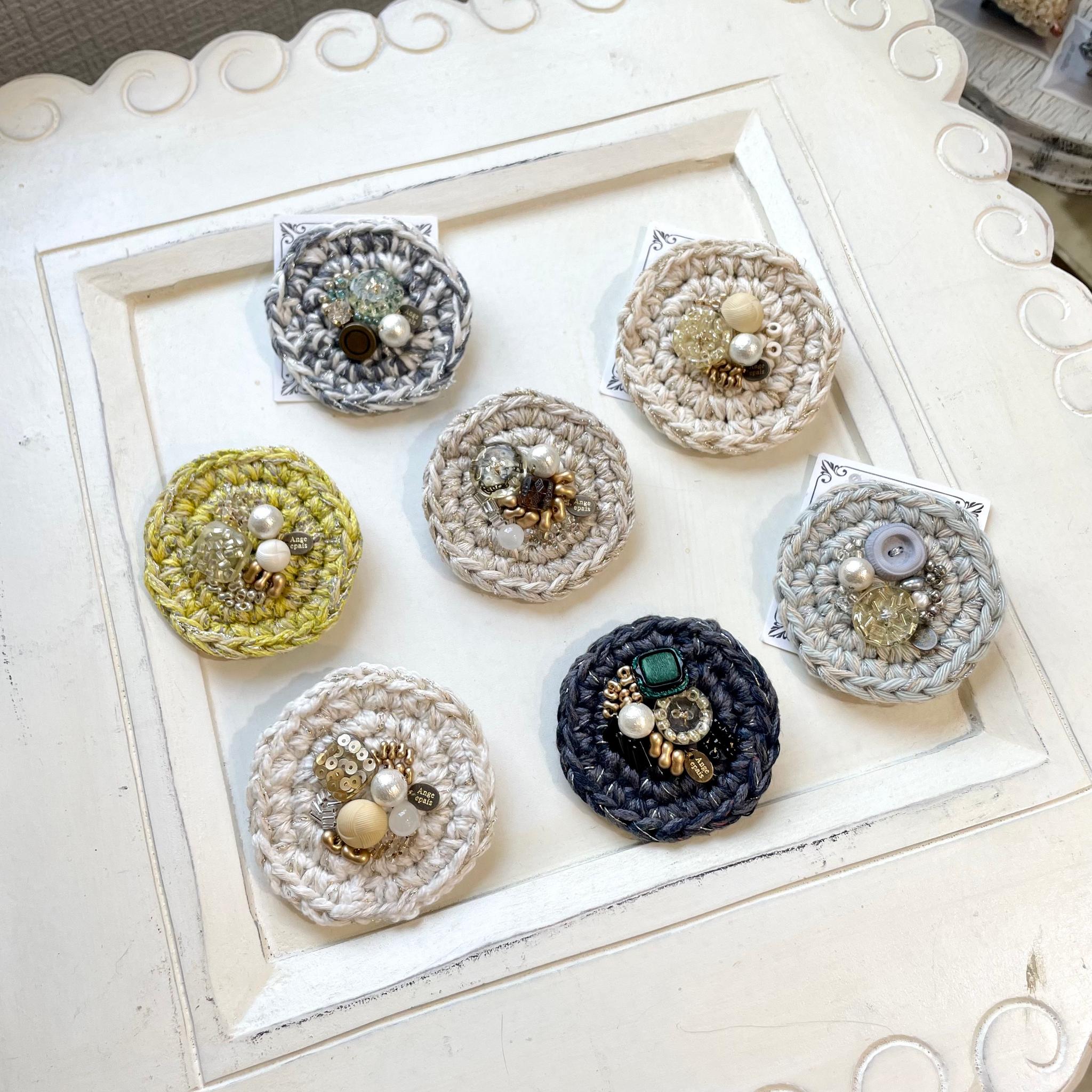 大きなまるブローチ・ネイビーグレー | 9枚目