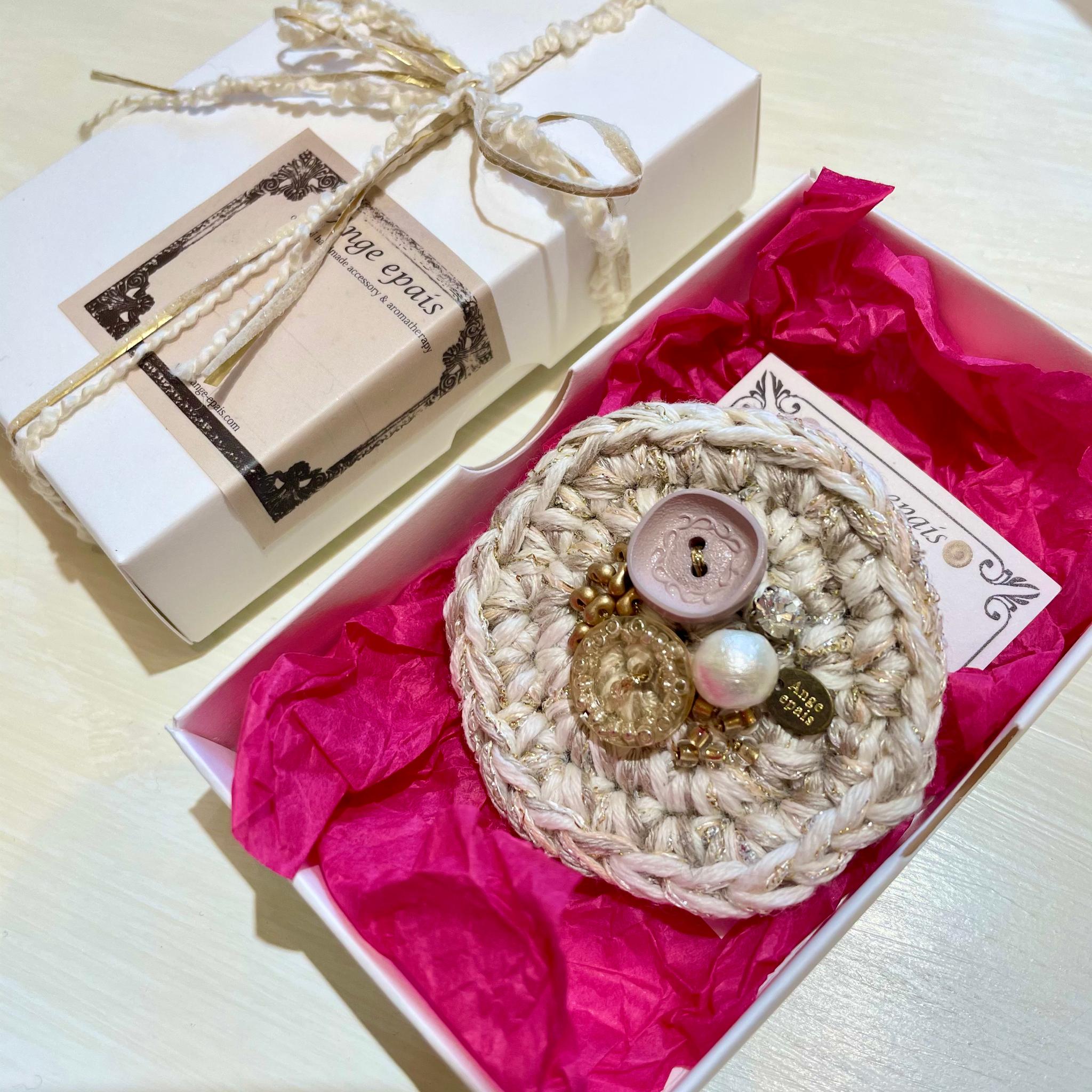 大きなまるブローチ・ネイビーグレー | 12枚目