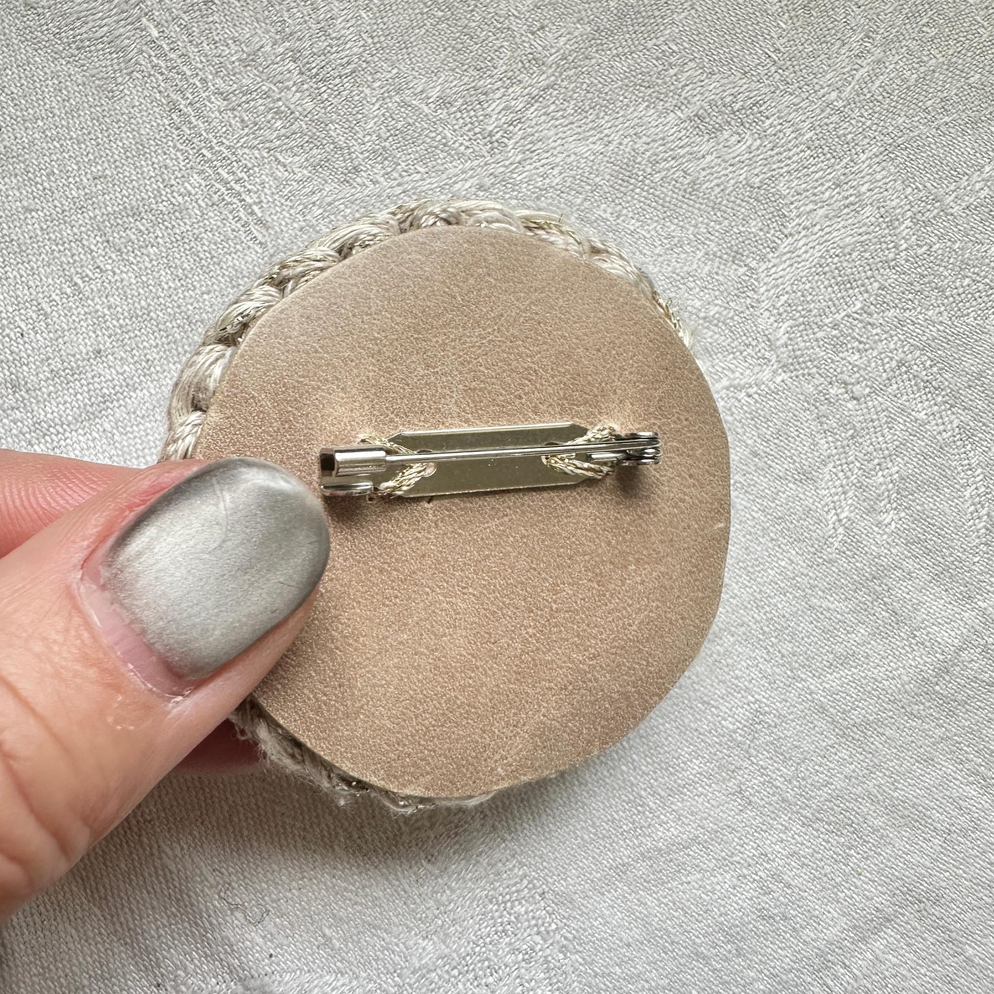 大きなまるブローチ・ネイビーグレー | 8枚目