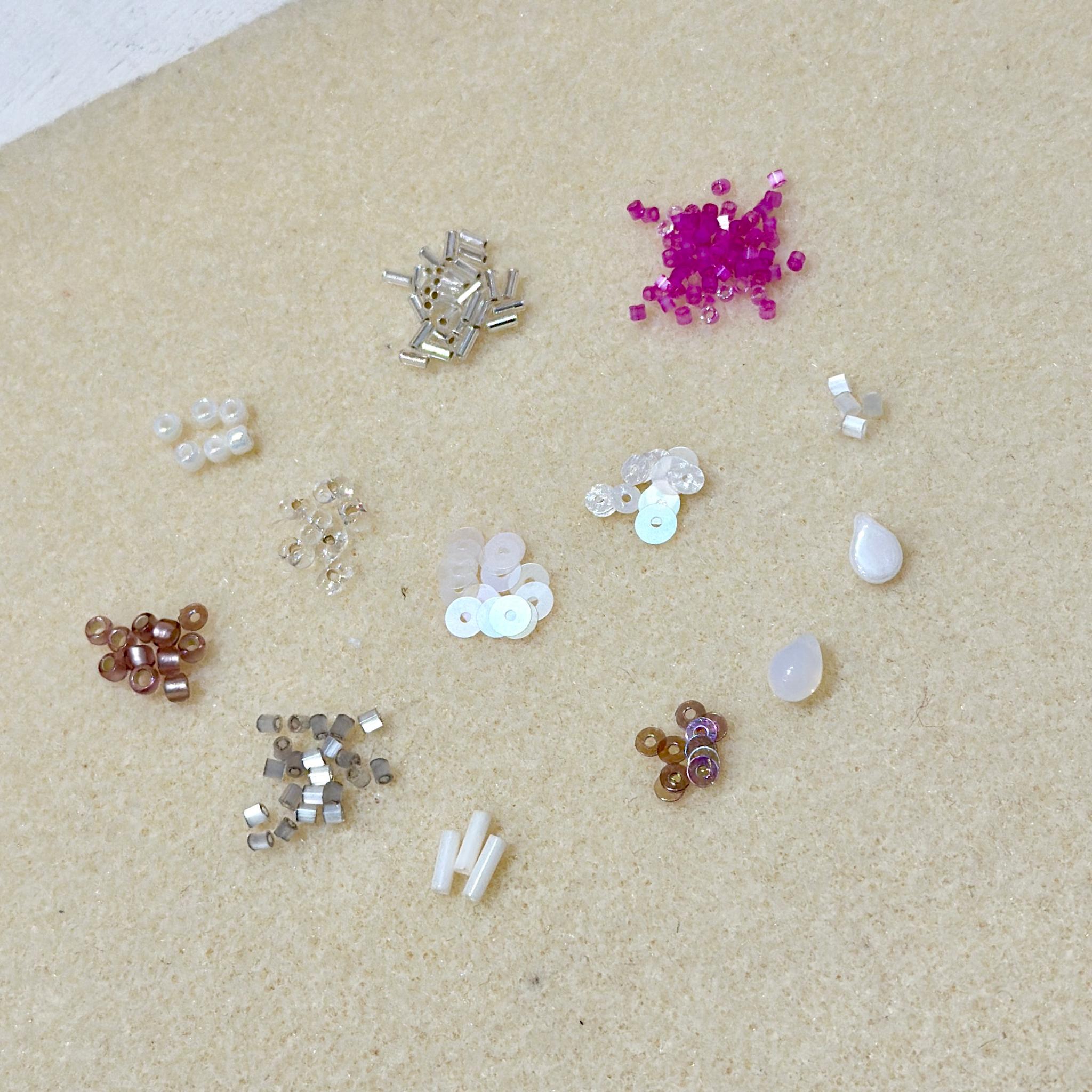 sucreビーズ耳飾り・ゴールド&クリーム(ピアス・イヤリング) | 13枚目