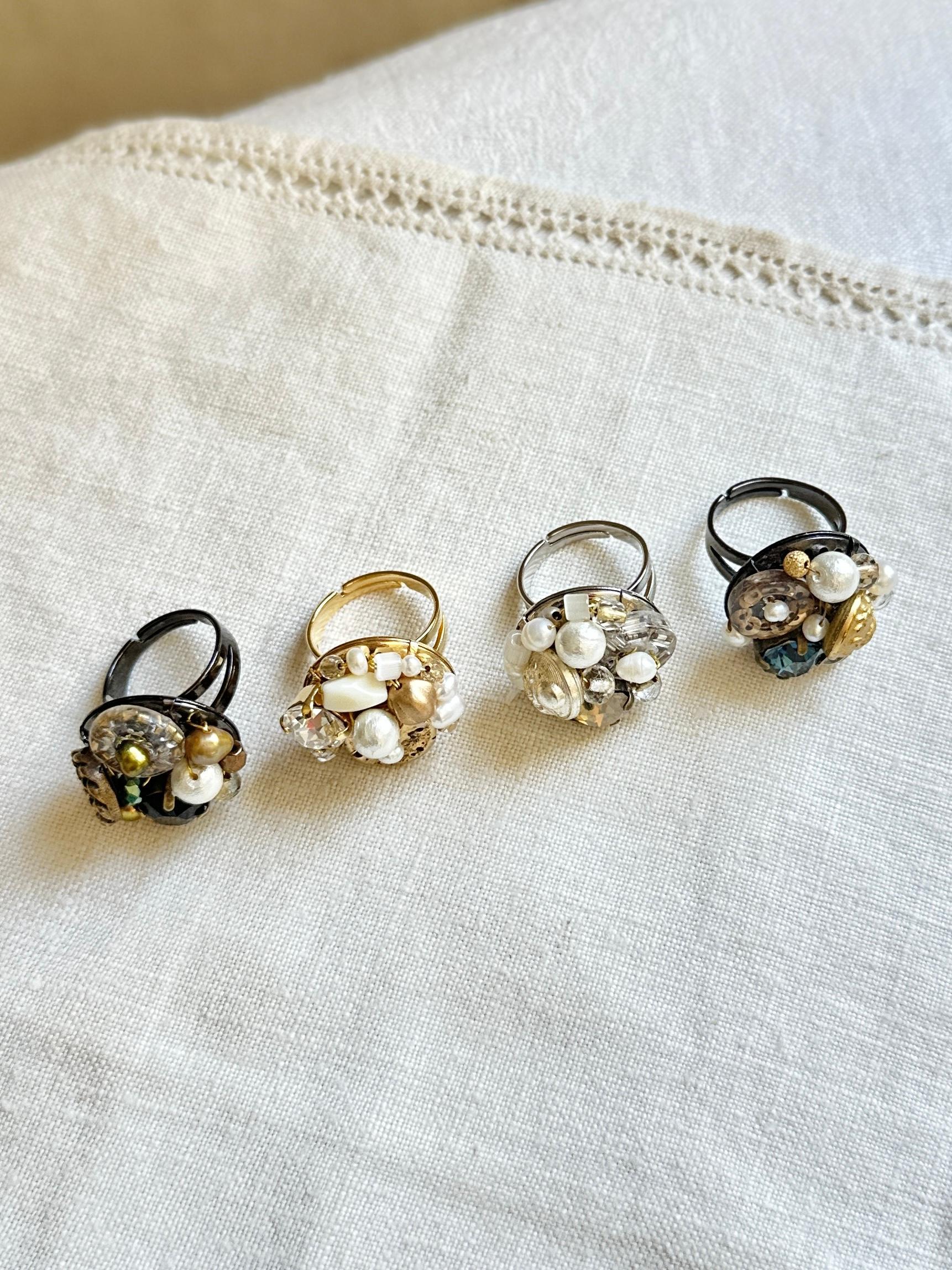 アンティークパーツのデコラティブリング・シルバー | 12枚目