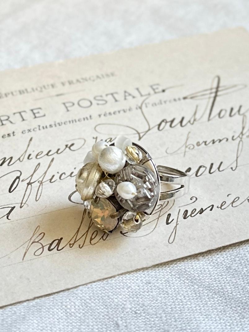 アンティークパーツのデコラティブリング・シルバー | 3枚目