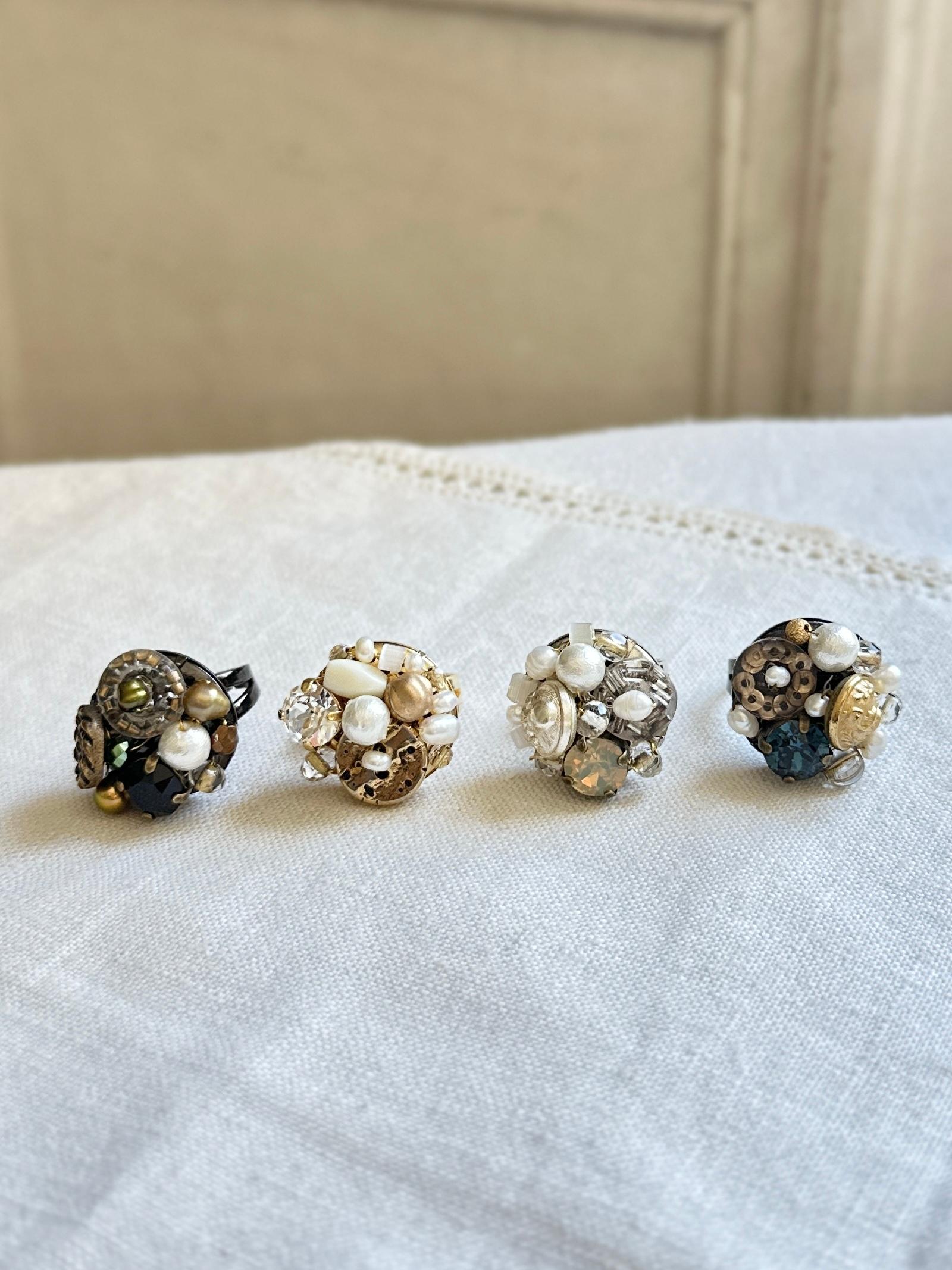 アンティークパーツのデコラティブリング・ゴールド | 11枚目