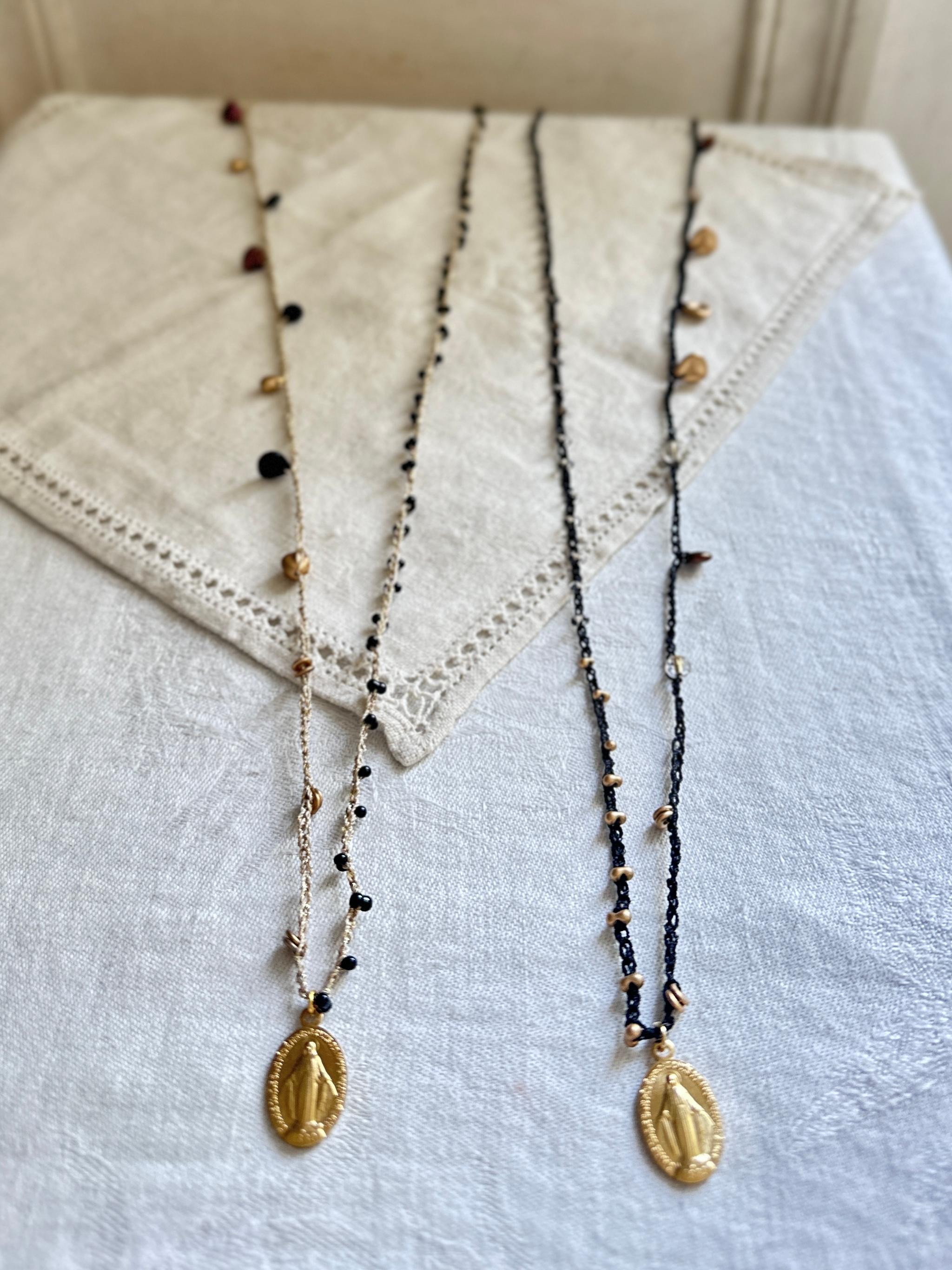 メダイ3wayクロシェネックレス・ブラック×ゴールド | 8枚目