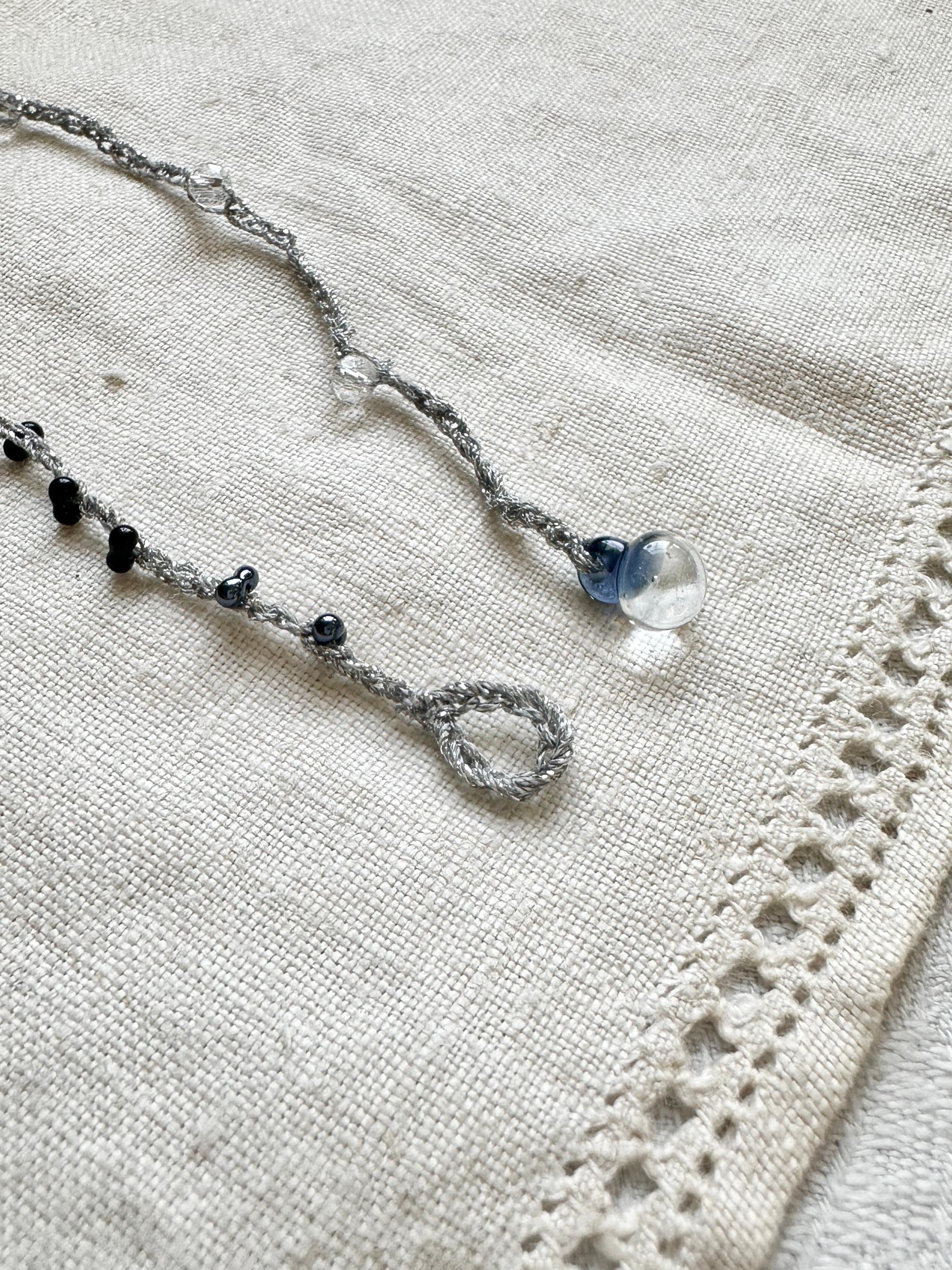 メダイ3wayクロシェネックレス・シルバー×ブラック | 5枚目