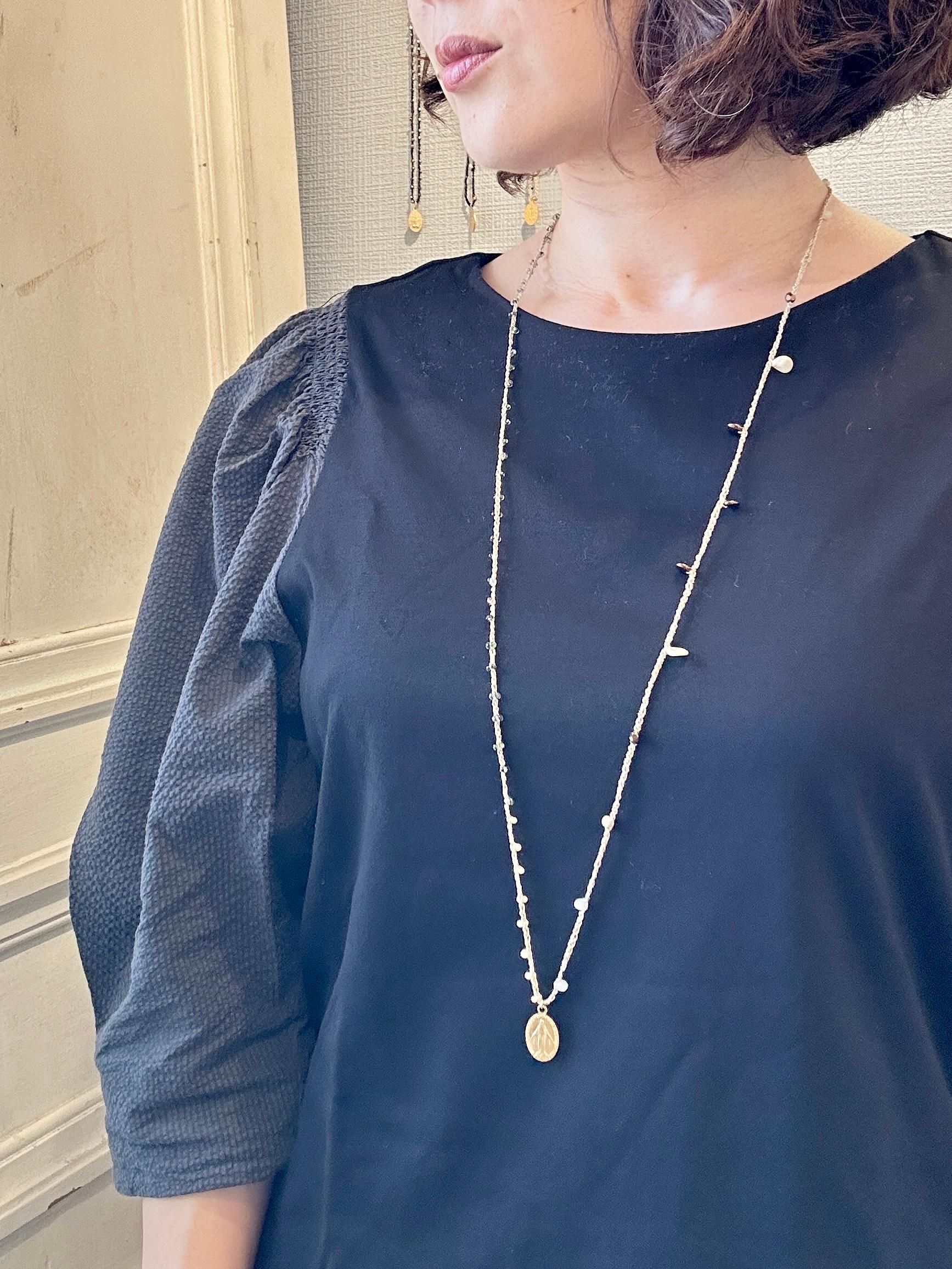 メダイ3wayクロシェネックレス・ゴールド×ブラック | 10枚目