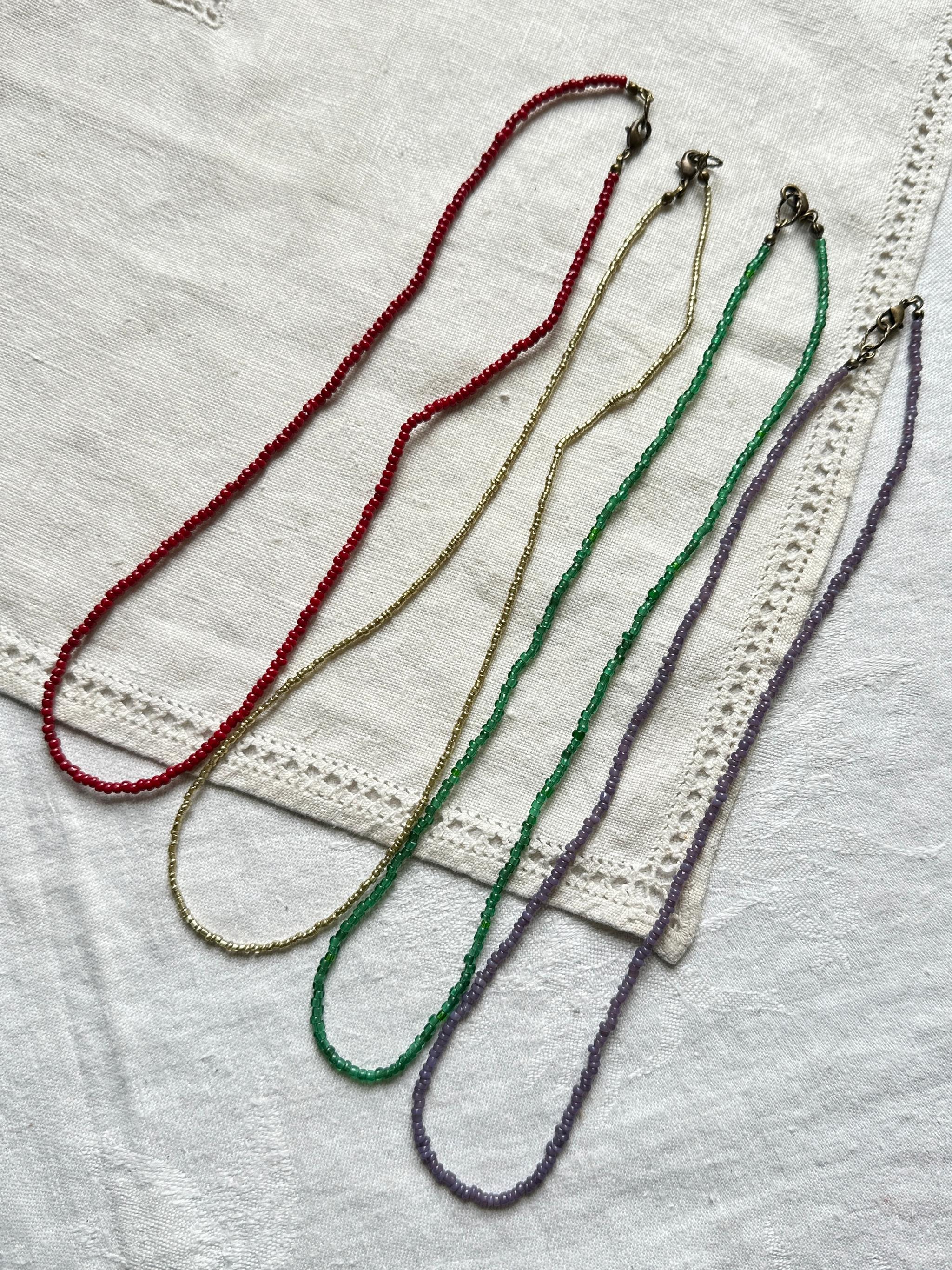 フランスのメダイとヴィンテージビーズのブレスレットをネックレスにできるビーズネックレス | 3枚目